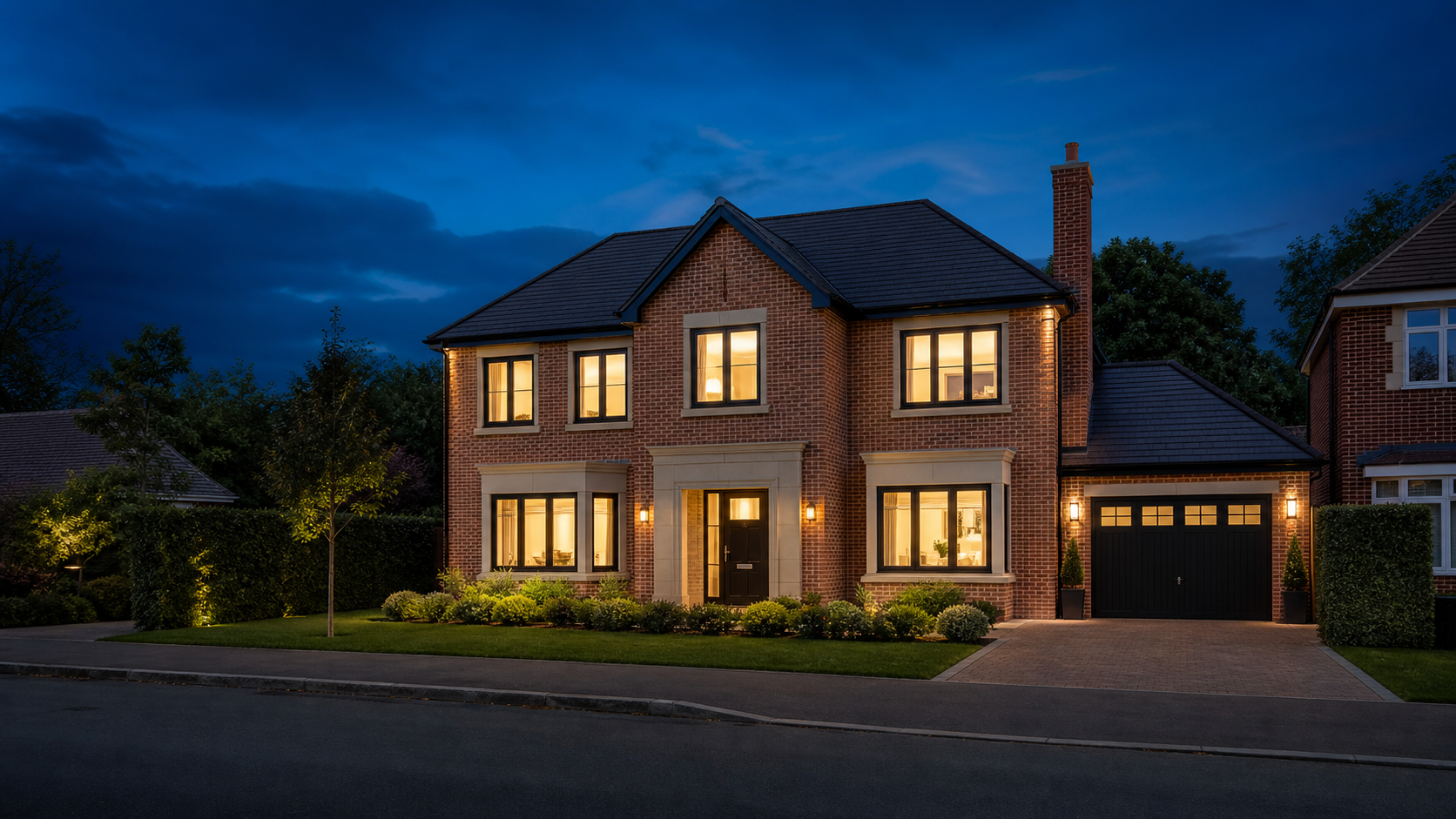 Home complete · lights on